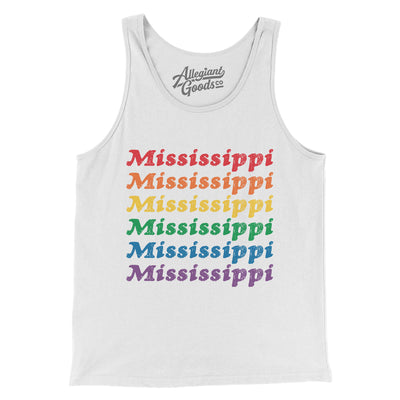 Mississippi Pride Men/Unisex Tank Top-White-Allegiant Goods Co. Vintage Sports Apparel