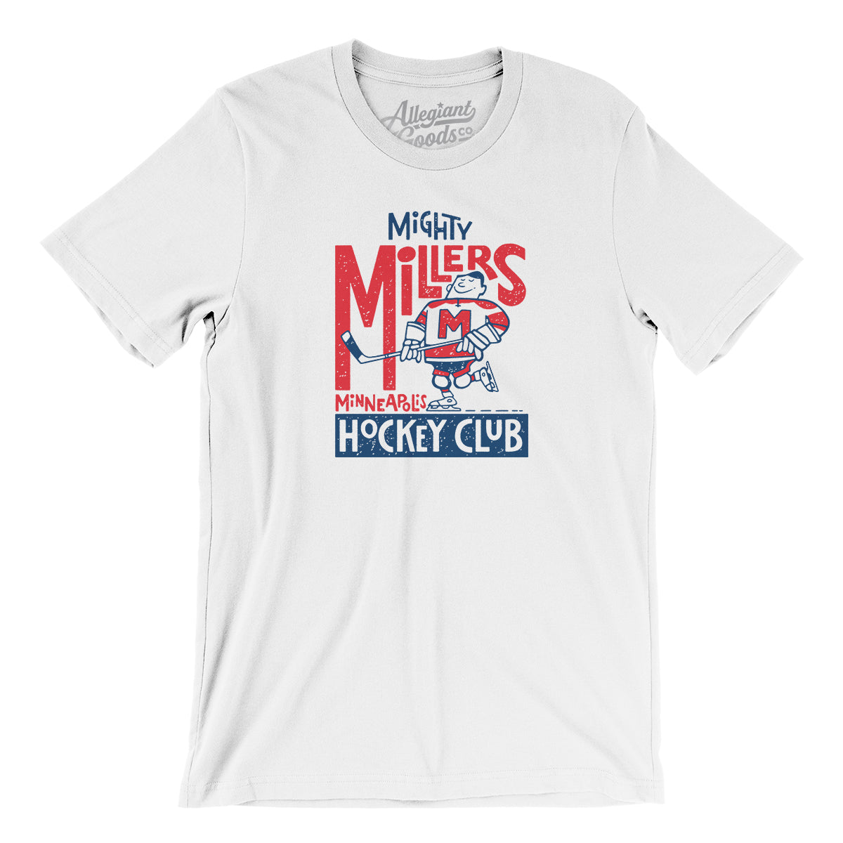 Vintage Ice Hockey Minneapolis Mighty Millers T-Shirt (Tri-Blend Super Light) Oatmeal Triblend / 2XL