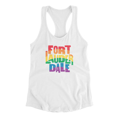 Fort Lauderdale Florida Pride Women's Racerback Tank-White-Allegiant Goods Co. Vintage Sports Apparel