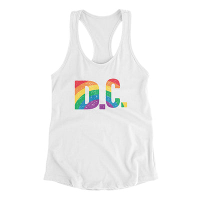 Washington D.C. Pride Women's Racerback Tank-White-Allegiant Goods Co. Vintage Sports Apparel