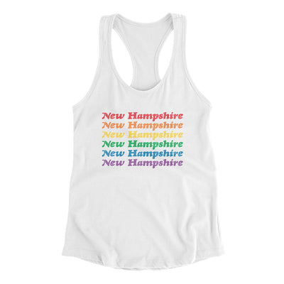 New Hampshire Pride Women's Racerback Tank-White-Allegiant Goods Co. Vintage Sports Apparel