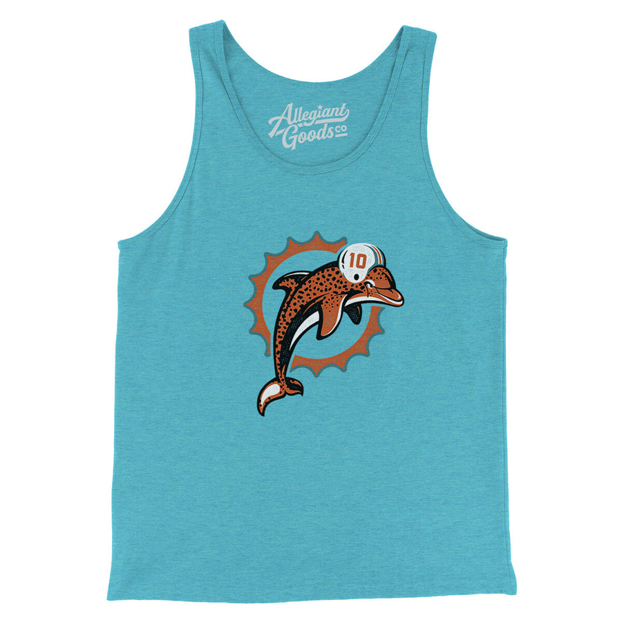 Mtr Dolphin Cheetah Men/Unisex Tank Top Aqua Triblend / L