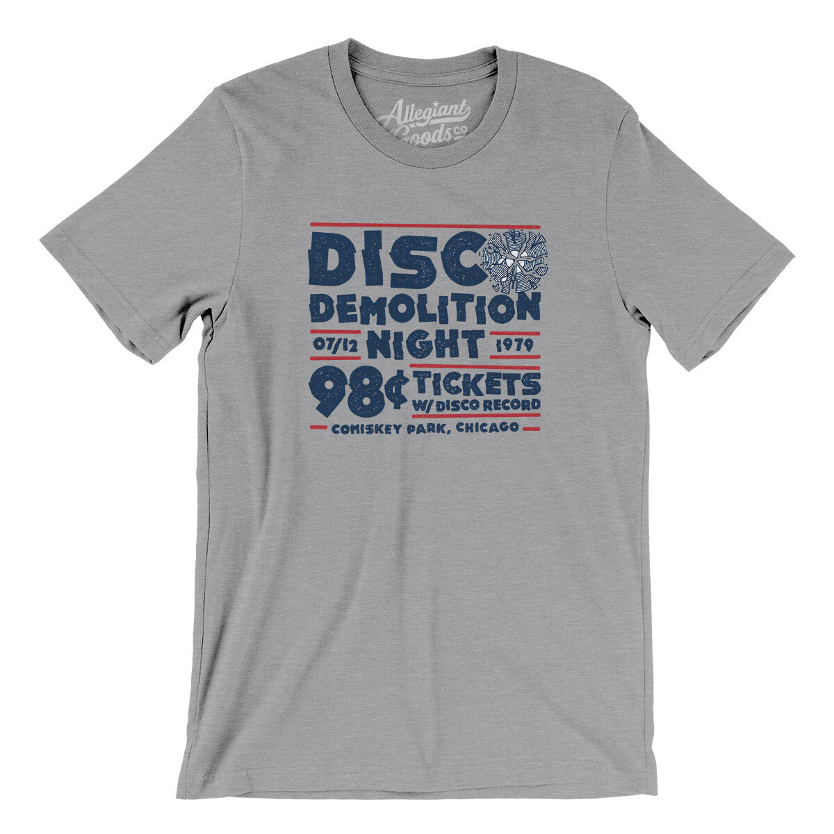 Mtr Disco Demolition Night Men/Unisex Raglan 3/4 Sleeve T-Shirt White|Navy / S