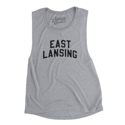 East Lansing Michigan Varsity Women's Flowey Scoopneck Muscle Tank-Athletic Heather-Allegiant Goods Co. Vintage Sports Apparel