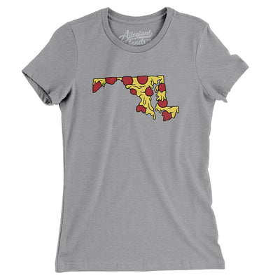 Maryland Pizza State Women's T-Shirt-Athletic Heather-Allegiant Goods Co. Vintage Sports Apparel