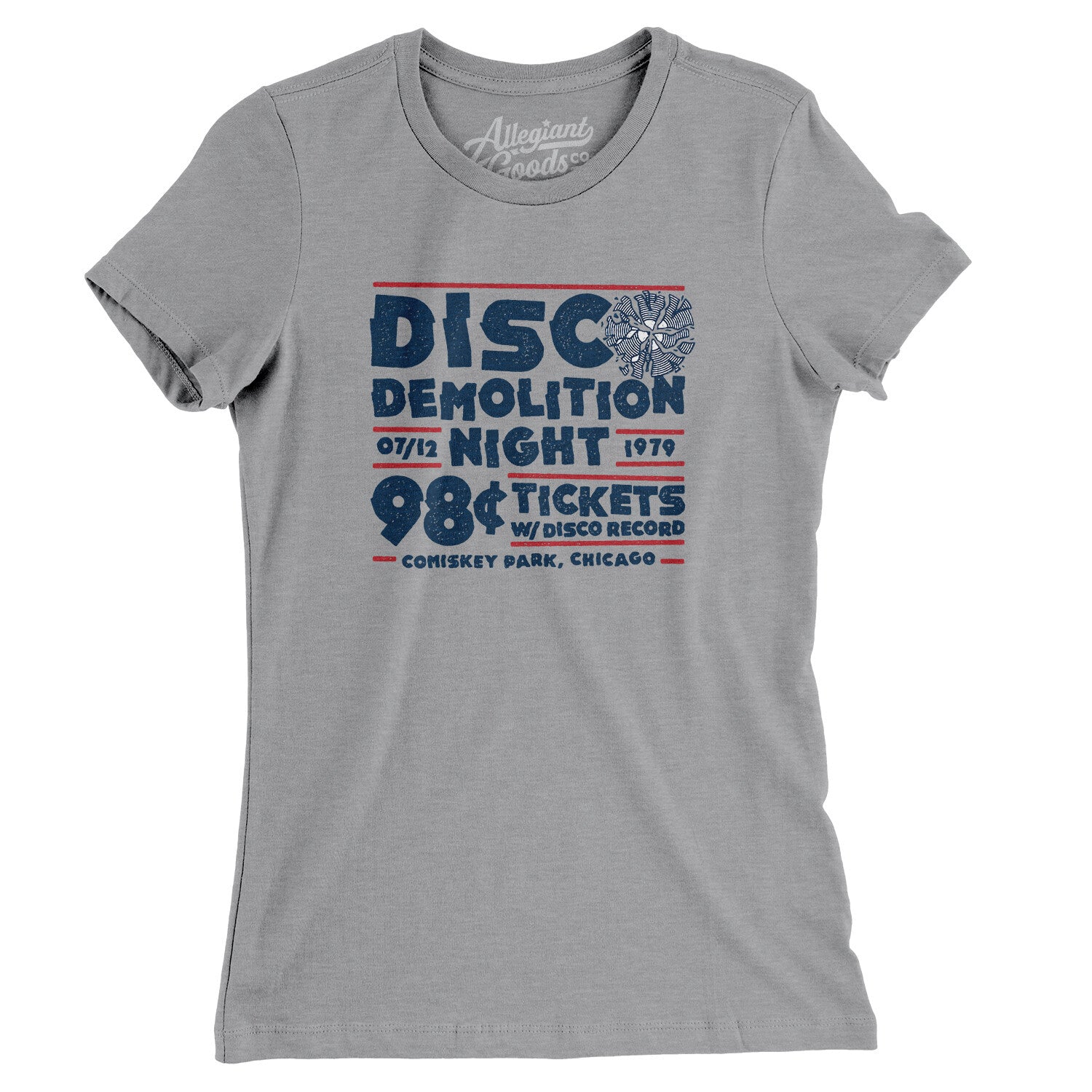 Disco Demolition Night Women's T-Shirt, Athletic Heather / L