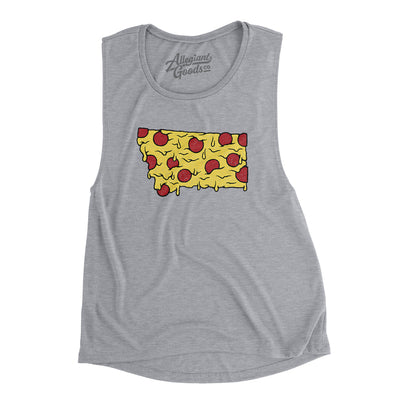 Montana Pizza State Women's Flowey Scoopneck Muscle Tank-Athletic Heather-Allegiant Goods Co. Vintage Sports Apparel