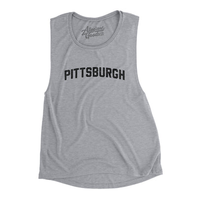 Pittsburgh Varsity Women's Flowey Scoopneck Muscle Tank-Athletic Heather-Allegiant Goods Co. Vintage Sports Apparel