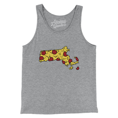 Massachusetts Pizza State Men/Unisex Tank Top-Athletic Heather-Allegiant Goods Co. Vintage Sports Apparel