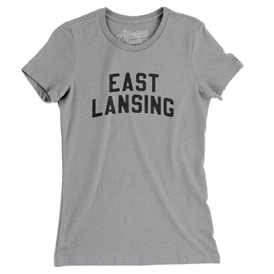 East Lansing Michigan Varsity Women's T-Shirt-Athletic Heather-Allegiant Goods Co. Vintage Sports Apparel