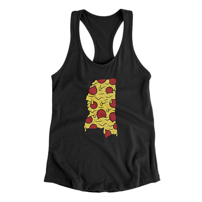 Mississippi Pizza State Women's Racerback Tank-Black-Allegiant Goods Co. Vintage Sports Apparel