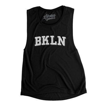 BKLN Varsity Women's Flowey Scoopneck Muscle Tank-Black-Allegiant Goods Co. Vintage Sports Apparel