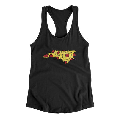 North Carolina Pizza State Women's Racerback Tank-Black-Allegiant Goods Co. Vintage Sports Apparel