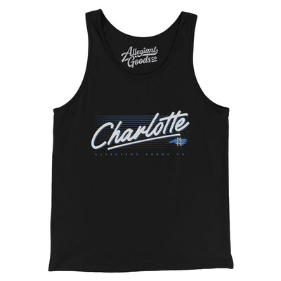 Charlotte Retro Men/Unisex Tank Top-Black-Allegiant Goods Co. Vintage Sports Apparel