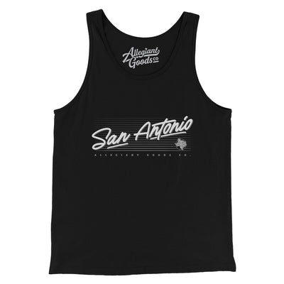 San Antonio Retro Men/Unisex Tank Top-Black-Allegiant Goods Co. Vintage Sports Apparel