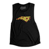 North Carolina Pizza State Women's Flowey Scoopneck Muscle Tank-Black-Allegiant Goods Co. Vintage Sports Apparel