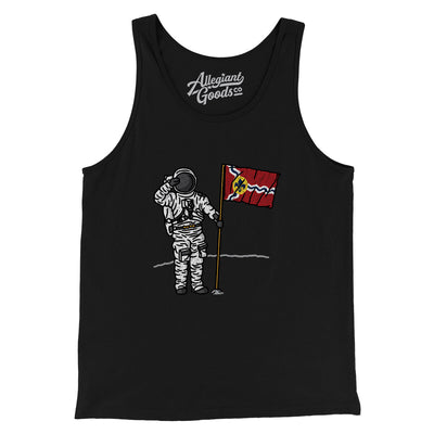 St Louis Flag Moonman Men/Unisex Tank Top-Black-Allegiant Goods Co. Vintage Sports Apparel