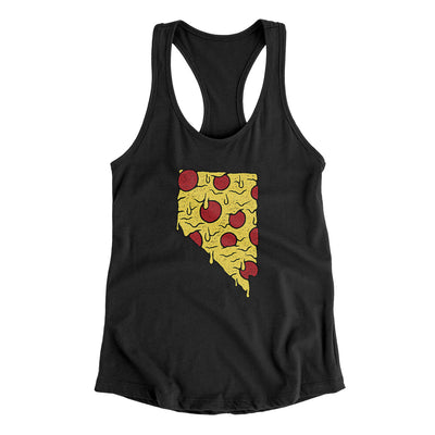 Nevada Pizza State Women's Racerback Tank-Black-Allegiant Goods Co. Vintage Sports Apparel