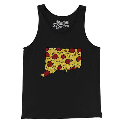 Connecticut Pizza State Men/Unisex Tank Top-Black-Allegiant Goods Co. Vintage Sports Apparel