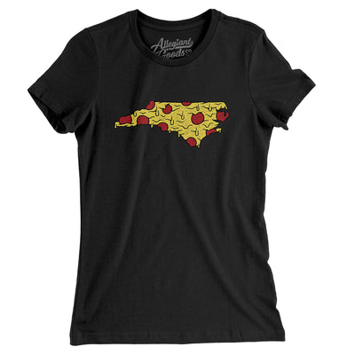 North Carolina Pizza State Women's T-Shirt-Black-Allegiant Goods Co. Vintage Sports Apparel