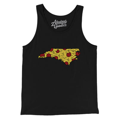 North Carolina Pizza State Men/Unisex Tank Top-Black-Allegiant Goods Co. Vintage Sports Apparel