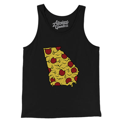 Georgia Pizza State Men/Unisex Tank Top-Black-Allegiant Goods Co. Vintage Sports Apparel