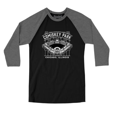 Mtr Comiskey Park Men/Unisex Raglan 3/4 Sleeve T-Shirt Black|White / L
