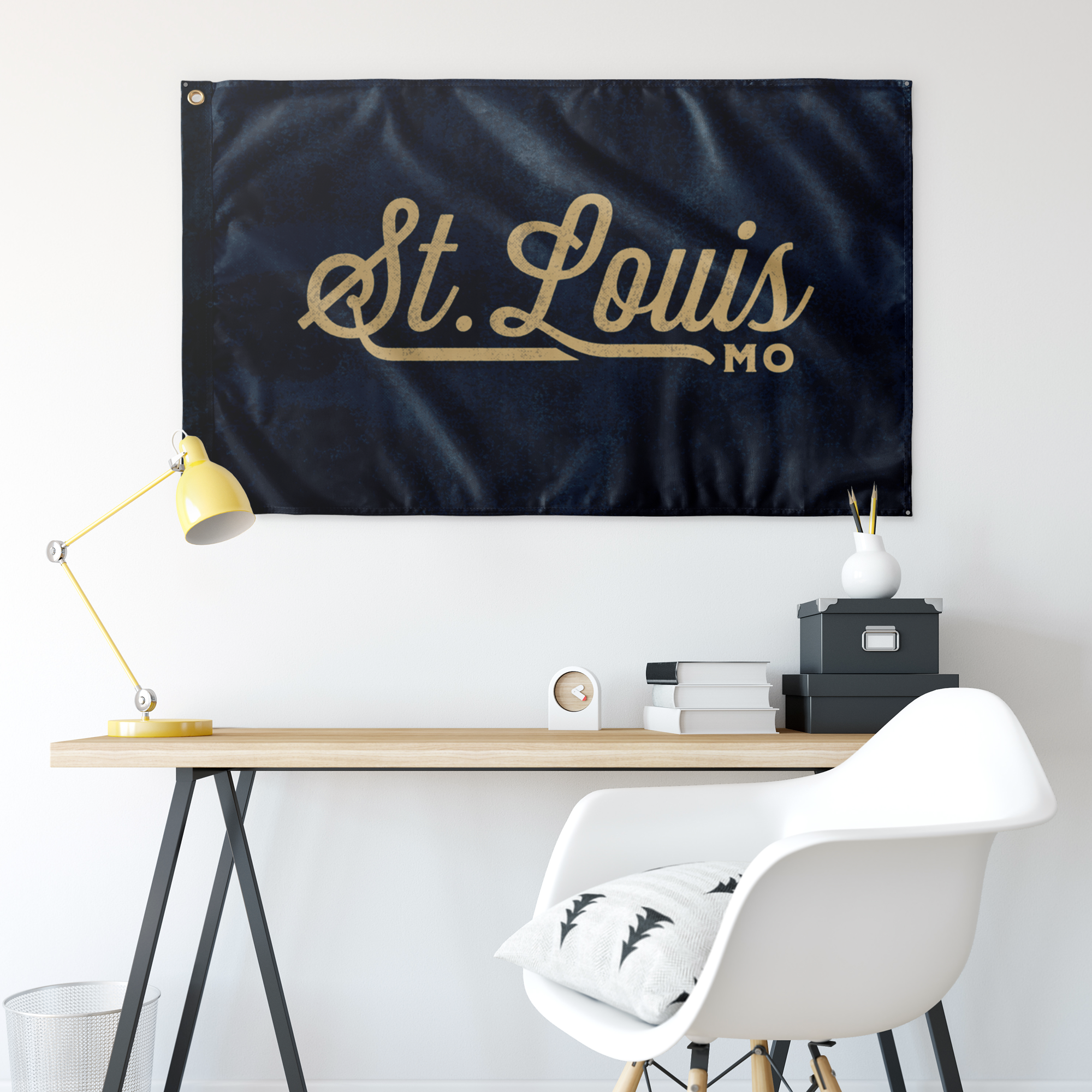 St. Louis Missouri Wall Flag (Blue & Gold) - Allegiant Goods Co.