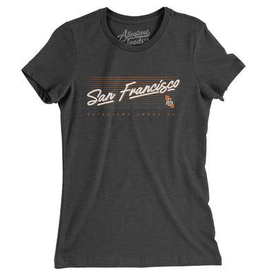 San Francisco Retro Women's T-Shirt-Dark Grey Heather-Allegiant Goods Co. Vintage Sports Apparel