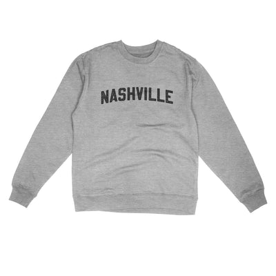 Nashville Varsity Midweight Crewneck Sweatshirt-Grey Heather-Allegiant Goods Co. Vintage Sports Apparel