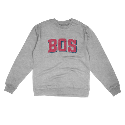 BOS Varsity Midweight Crewneck Sweatshirt-Grey Heather-Allegiant Goods Co. Vintage Sports Apparel