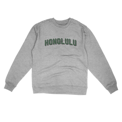 Honolulu Varsity Midweight Crewneck Sweatshirt-Grey Heather-Allegiant Goods Co. Vintage Sports Apparel