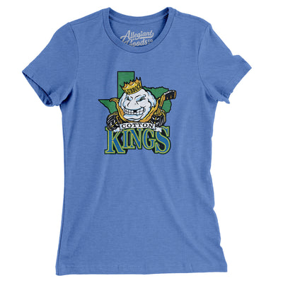 Lubbock Cotton Kings Women's T-Shirt-Heather Columbia Blue-Allegiant Goods Co. Vintage Sports Apparel