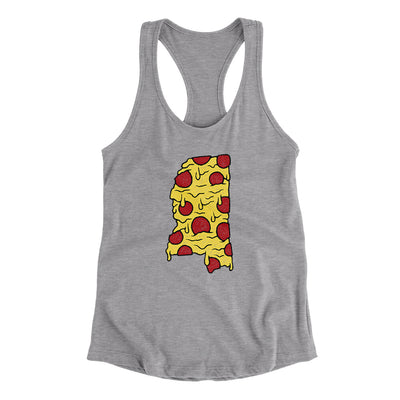 Mississippi Pizza State Women's Racerback Tank-Heather Grey-Allegiant Goods Co. Vintage Sports Apparel