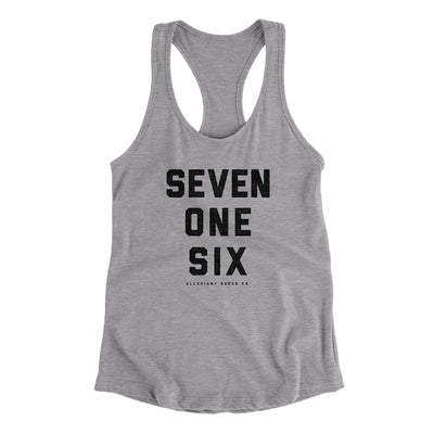 Buffalo 716 Women's Racerback Tank-Heather Grey-Allegiant Goods Co. Vintage Sports Apparel