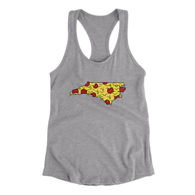 North Carolina Pizza State Women's Racerback Tank-Heather Grey-Allegiant Goods Co. Vintage Sports Apparel