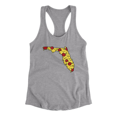 Florida Pizza State Women's Racerback Tank-Heather Grey-Allegiant Goods Co. Vintage Sports Apparel