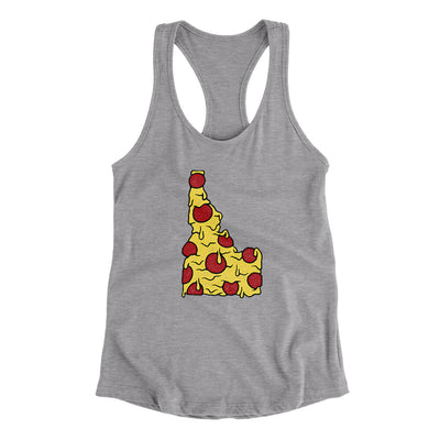 Idaho Pizza State Women's Racerback Tank-Heather Grey-Allegiant Goods Co. Vintage Sports Apparel