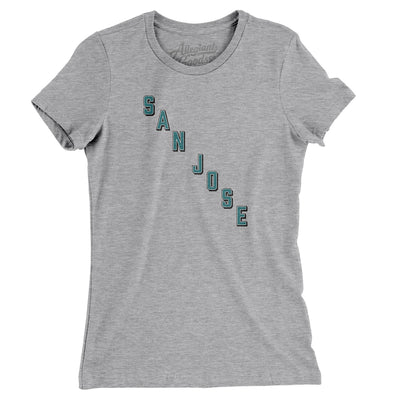 San Jose Hockey Jersey Women's T-Shirt-Heather Grey-Allegiant Goods Co. Vintage Sports Apparel