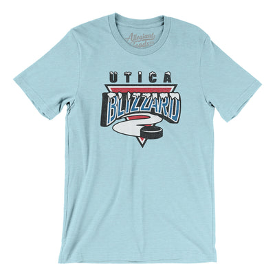 Utica Blizzard Men/Unisex T-Shirt-Heather Ice Blue-Allegiant Goods Co. Vintage Sports Apparel