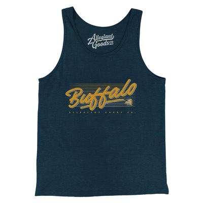 Buffalo Retro Men/Unisex Tank Top-Heather Navy-Allegiant Goods Co. Vintage Sports Apparel