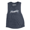 Memphis Retro Women's Flowey Scoopneck Muscle Tank-Heather Navy-Allegiant Goods Co. Vintage Sports Apparel