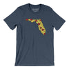 Florida Pizza State Men/Unisex T-Shirt-Heather Navy-Allegiant Goods Co. Vintage Sports Apparel