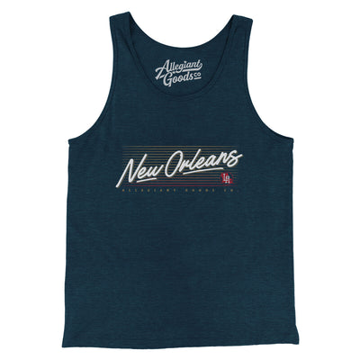 New Orleans Retro Men/Unisex Tank Top-Heather Navy-Allegiant Goods Co. Vintage Sports Apparel