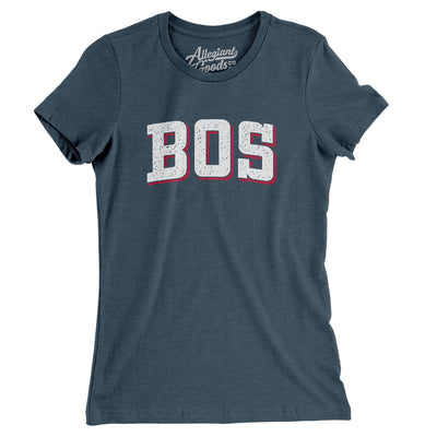 BOS Varsity Women's T-Shirt-Heather Navy-Allegiant Goods Co. Vintage Sports Apparel