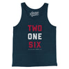 Cleveland 216 Men/Unisex Tank Top-Heather Navy-Allegiant Goods Co. Vintage Sports Apparel