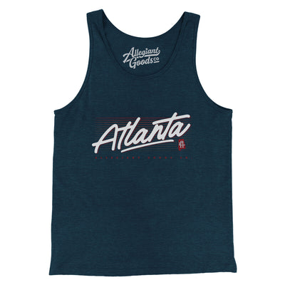 Atlanta Retro Men/Unisex Tank Top-Heather Navy-Allegiant Goods Co. Vintage Sports Apparel