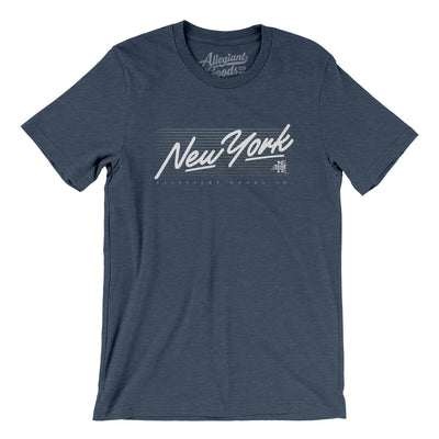 New York Retro Men/Unisex T-Shirt-Heather Navy-Allegiant Goods Co. Vintage Sports Apparel