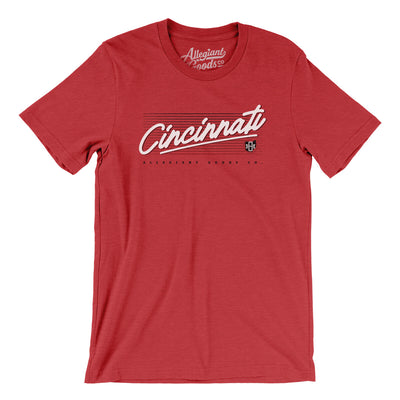 Cincinnati Retro Men/Unisex T-Shirt-Heather Red-Allegiant Goods Co. Vintage Sports Apparel