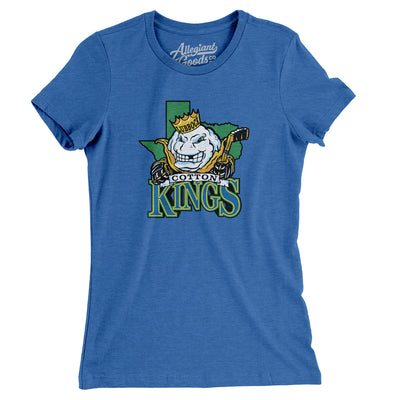 Lubbock Cotton Kings Women's T-Shirt-Heather True Royal-Allegiant Goods Co. Vintage Sports Apparel